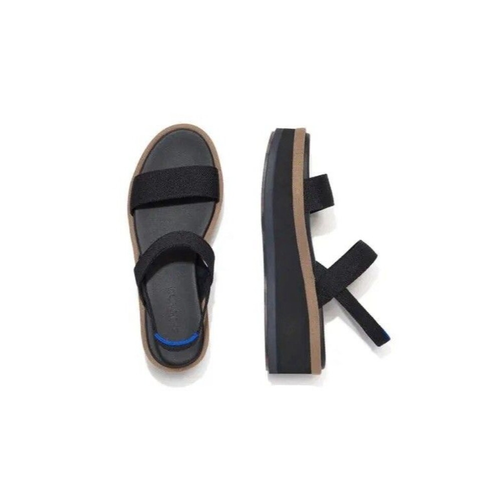 Rothy’s Pepper Lightweight Wedge Sandal Size 7 NWOB Black